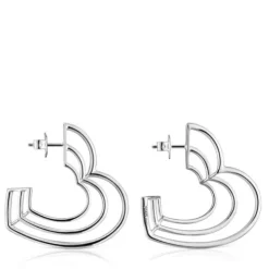 Pendientes triple corazón de plata Bickie