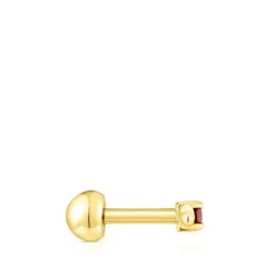 Piercing de acero IP dorado corazón y granate New Motif