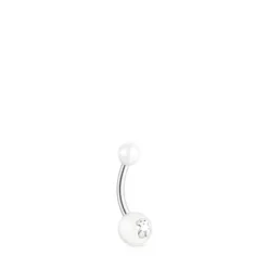Piercing de ombligo TOUS Pearl de acero y perlas