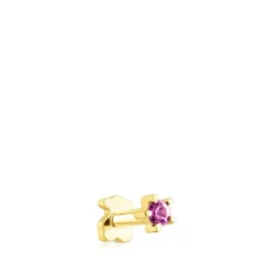 Piercing de oreja de oro con rodolita Cool Joy