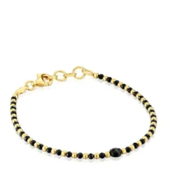 Pulsera bolas con baño de oro 18 kt sobre plata y espinela Basic Colors