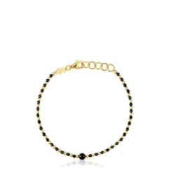 Pulsera bolas con baño de oro 18 kt sobre plata y espinela Basic Colors