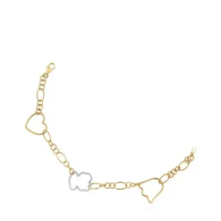 Pulsera cadena bicolor con motivos New Silueta