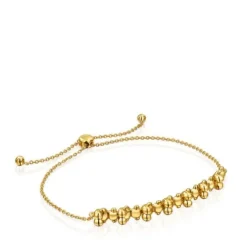 Pulsera cadena con baño de oro 18 kt sobre plata y detalle Bold Bear