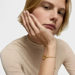 Pulsera cadena corazón con baño de oro 18 kt sobre plata Sugar Party