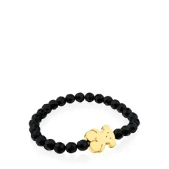 Pulsera con baño de oro 18 kt sobre plata y ónix Sweet Dolls
