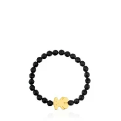 Pulsera con baño de oro 18 kt sobre plata y ónix Sweet Dolls
