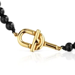 Pulsera con baño de oro 18 kt sobre plata y ónix TOUS MANIFESTO