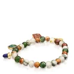Pulsera con baño de oro 18 kt sobre plata y ágatas TOUS Good Vibes