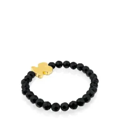 Pulsera con baño de oro 18 kt sobre plata y ónix Sweet Dolls
