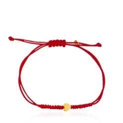 Pulsera corazón de cordón en color rojo y oro Sweet Dolls XXS