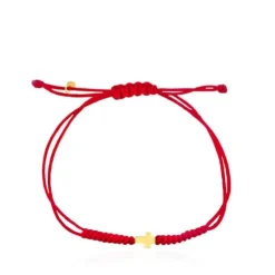 Pulsera cruz de cordón en color rojo y oro Sweet Dolls XXS