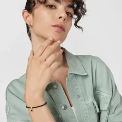 Pulsera de ónix con baño de oro 18 kt sobre plata con perla Glory