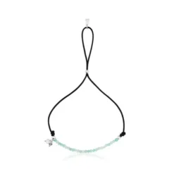 Pulsera de nylon negro con amazonitas Camille