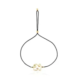 Pulsera de nylon, oso de oro y gemas Tsuri