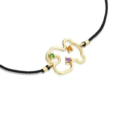 Pulsera de nylon, oso de oro y gemas Tsuri