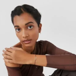 Pulsera de nylon, oso de oro y gemas Tsuri