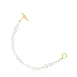 Pulsera de perlas cultivadas con baño de oro 18 kt sobre plata Lure