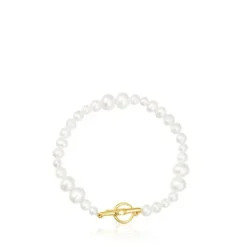 Pulsera de perlas cultivadas con baño de oro 18 kt sobre plata Lure