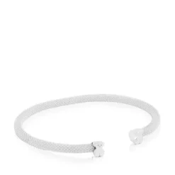 Pulsera de plata motivo oso Icon Mesh