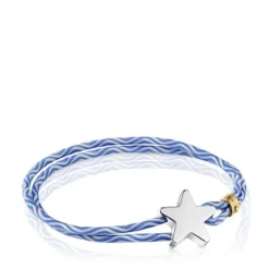 Pulsera elástica azul con estrella de plata Sweet Dolls