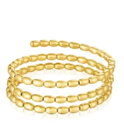 Pulsera esclava espiral con baño de oro 18 kt sobre plata TOUS Basics