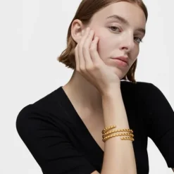 Pulsera esclava espiral con baño de oro 18 kt sobre plata TOUS Basics