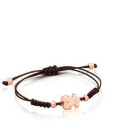 Pulsera oso con baño de oro rosa 18 kt sobre plata Sweet Dolls