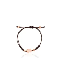 Pulsera oso con baño de oro rosa 18 kt sobre plata Sweet Dolls