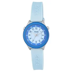 Reloj analógico celeste de acero Mini Self Time