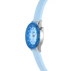 Reloj analógico celeste de acero Mini Self Time