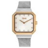 Reloj analógico con acero IPRG rosa y brazalete de acero Karat Squared