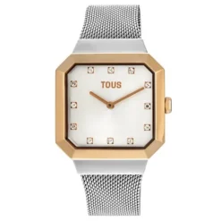 Reloj analógico con acero IPRG rosa y brazalete de acero Karat Squared