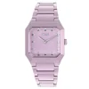 Reloj analógico con brazalete de aluminio rosa Karat Squared