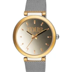 Reloj analógico con brazalete de acero y caja de aluminio en color IPG dorado TOUS S-Mesh Mirror