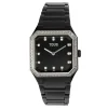 Reloj analógico con brazalete de aluminio negro y zirconias Karat Squared
