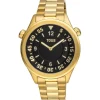Reloj analógico con brazalete de acero IPG dorado y esfera negra TOUS Now