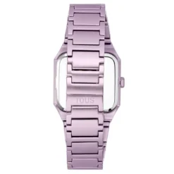 Reloj analógico con brazalete de aluminio rosa Karat Squared