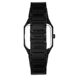 Reloj analógico con brazalete de aluminio negro y zirconias Karat Squared