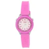Reloj analógico fucsia de acero Mini Self Time