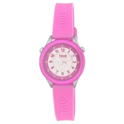 Reloj analógico fucsia de acero Mini Self Time