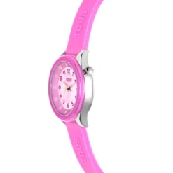Reloj analógico fucsia de acero Mini Self Time