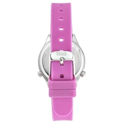 Reloj analógico fucsia de acero Mini Self Time