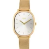 Reloj analógico Heritage de acero IP dorado