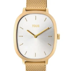 Reloj analógico Heritage de acero IP dorado