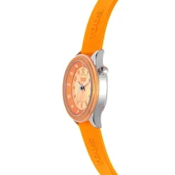 Reloj analógico naranja de acero Mini Self Time