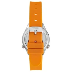 Reloj analógico naranja de acero Mini Self Time