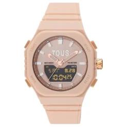 Reloj analógico/digital de acero IPRG nude con brazalete de nylon rosa Bet