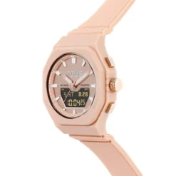 Reloj analógico/digital de acero IPRG nude con brazalete de nylon rosa Bet
