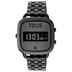 Reloj digital con brazalete de acero IP negro D-Logo